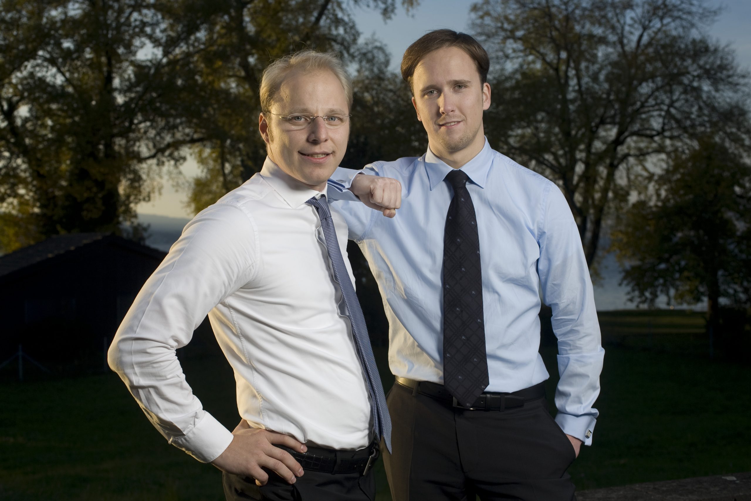 Marco Kott (links) und Andre Janorschke in Bäch am Dienstag (26.10.2010). Foto: Heike Grasser